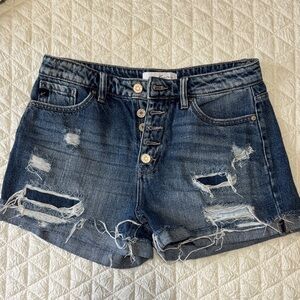 Distressed Denim KanCanWomen Shorts